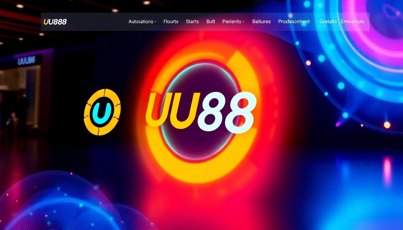 Visually appealing UI design for UU88 highlighting trust, modernity, and digital sophistication to attract users seeking reliable services.