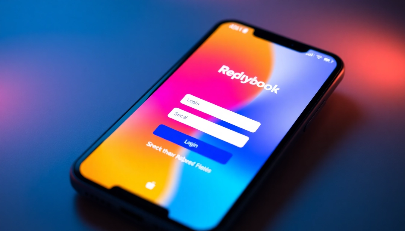 Secure Reddybook Login page on mobile app with easy-to-use interface and vibrant colors for quick access.