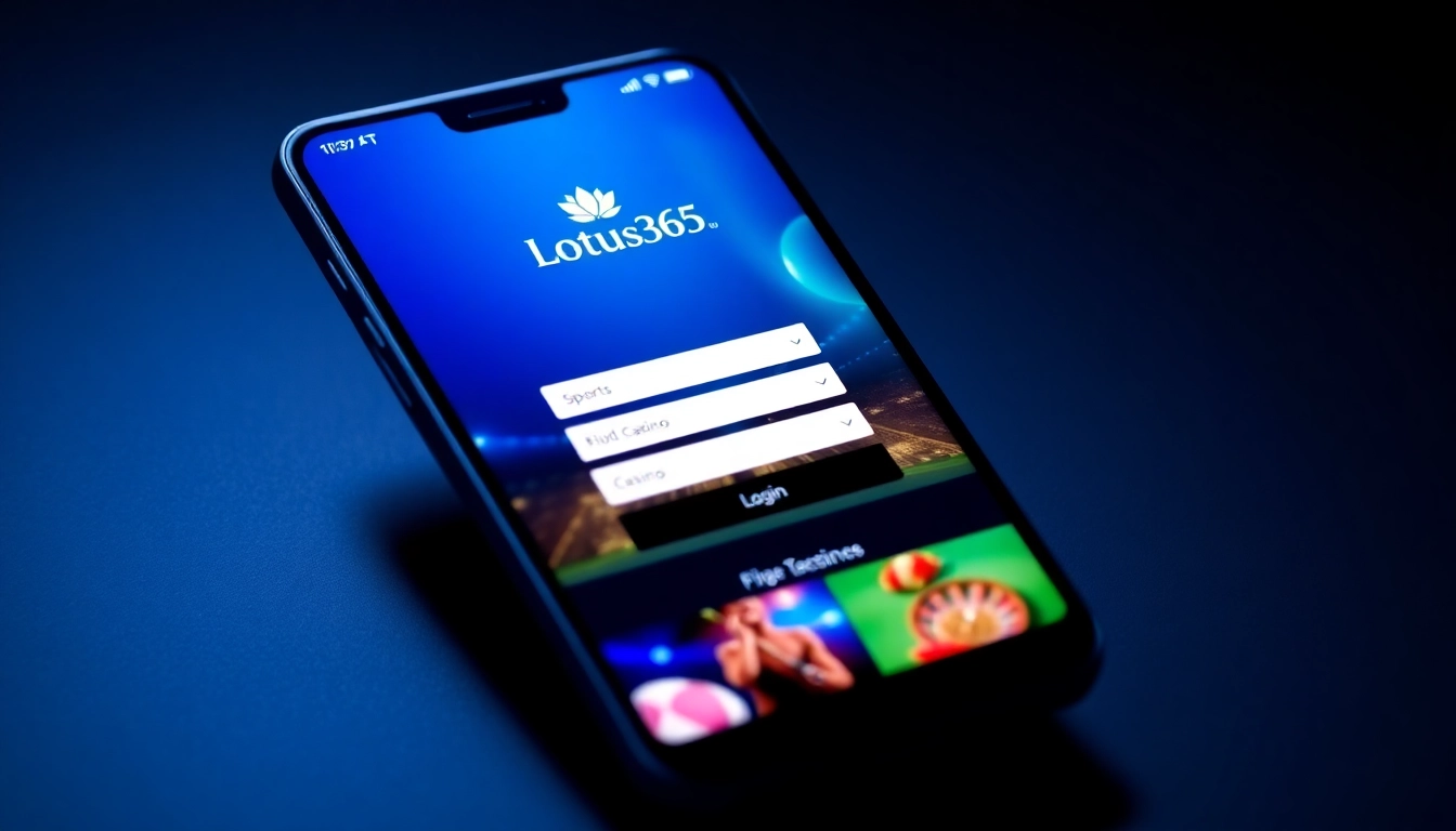 Secure Lotus365 login interface on a mobile device, highlighting fast access to India’s trusted betting platform with sports and casino options.