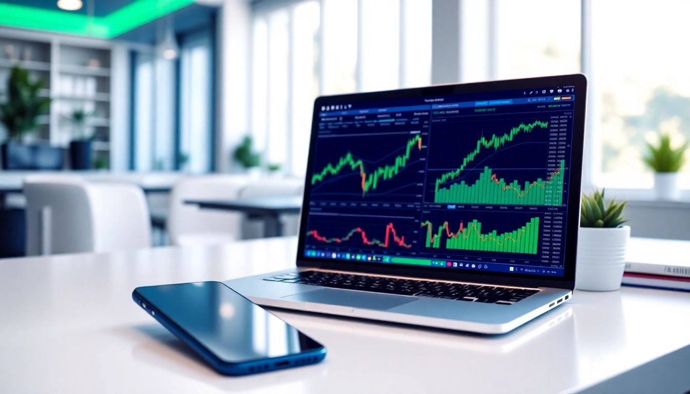 UK Trading and Investment Platform showcasing digital trading dashboard with financial charts